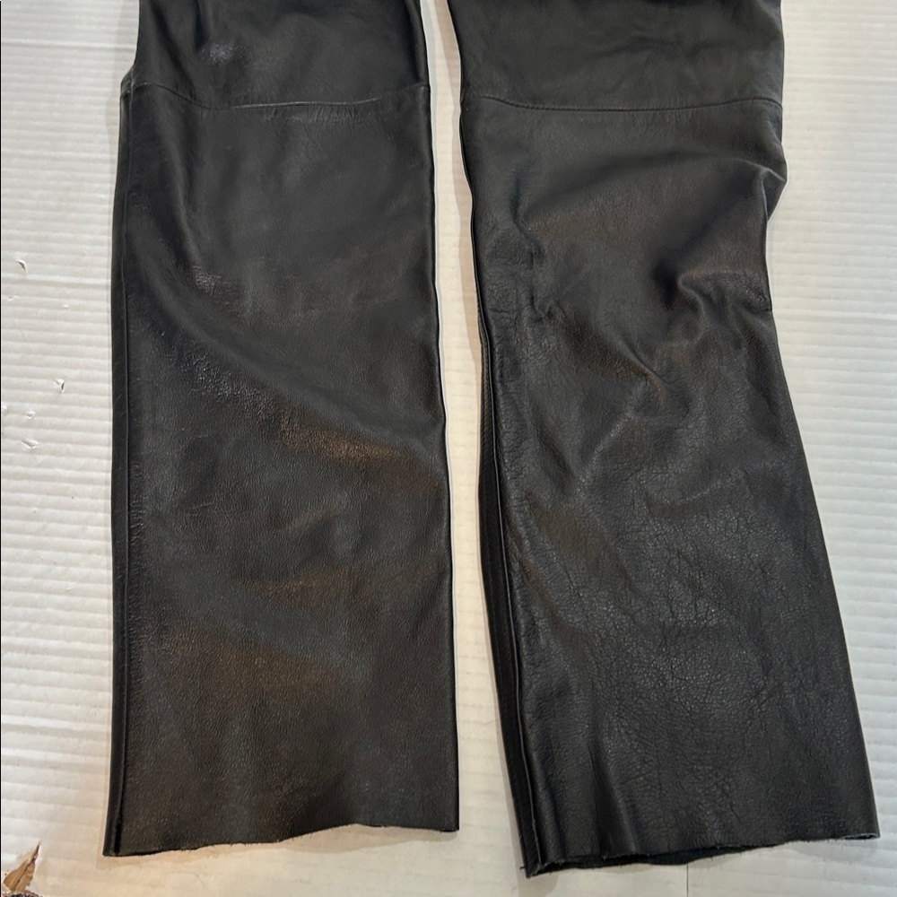 WILSONS BLACK SOFT LEATHER STRAIGHT LEG WOMENS LINED CLASSIC PANTS SZ 6 - Picture 5 of 13